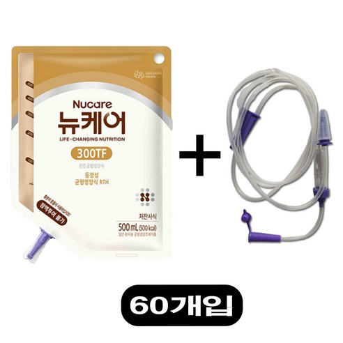 대상웰라이프 뉴케어 300TF RTH 500ml 60개입 저잔사식 등장성 수술환자 완전균형영양식 경관영양식 경관급식 식사대용 회복식 노인영양보충