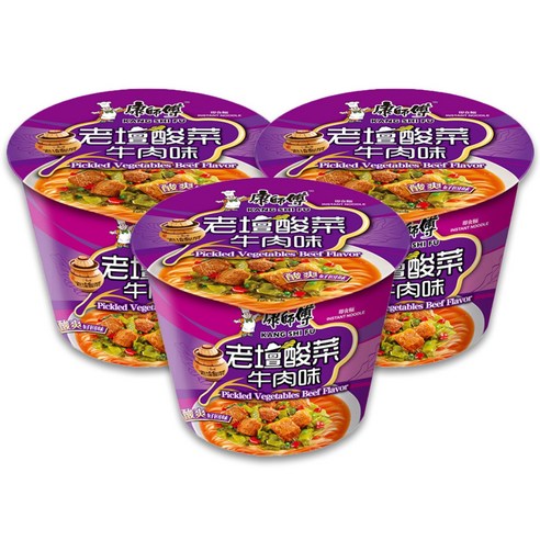 아시아식품 캉스푸 로탄쏸차이우육면 컵라면 중국라면 122g