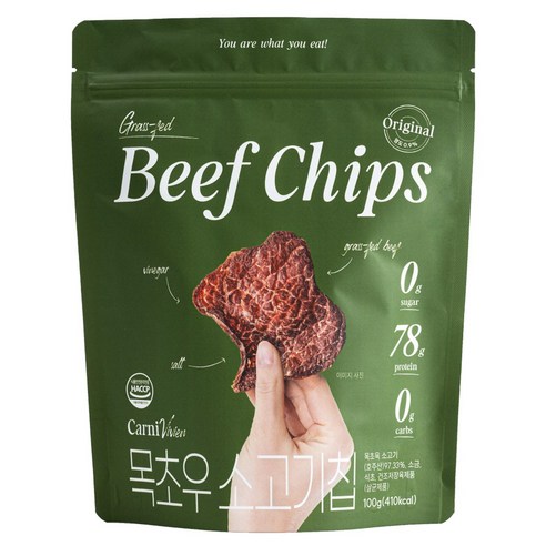 카니비비안 목초우 소고기칩, 100g, 6개