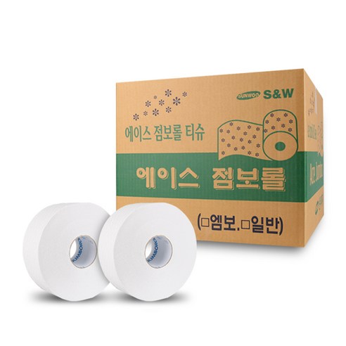 물에잘녹는 업소용 점보롤 화장지 500m 엠보싱 대용량 16롤, 16개입, 1개