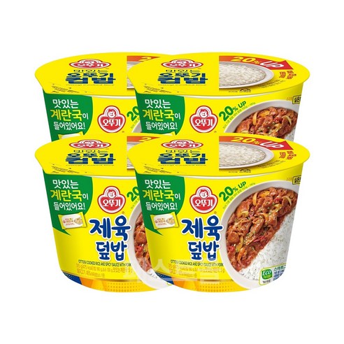 오뚜기 즉석국 컵밥 제육덮밥, 315g, 4개