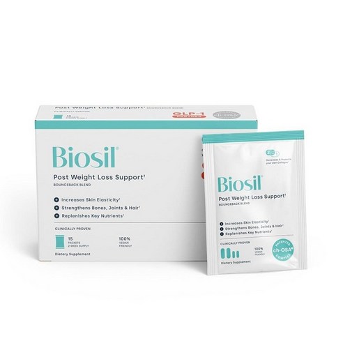 Biosil 체중 감량 후 : 바운스백 블렌드 - 패킷 15개 특허 받은 ch-OSA와 GLP-1 파트너 뼈, 및 손톱 강화 2주 분량 261761
