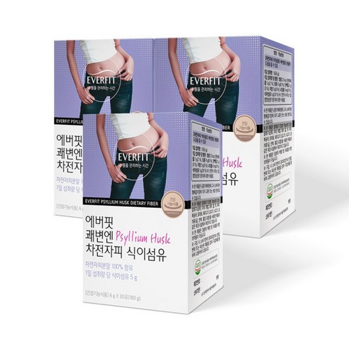 에버핏 쾌변엔 차전자피 식이섬유 30포 3개 화이바