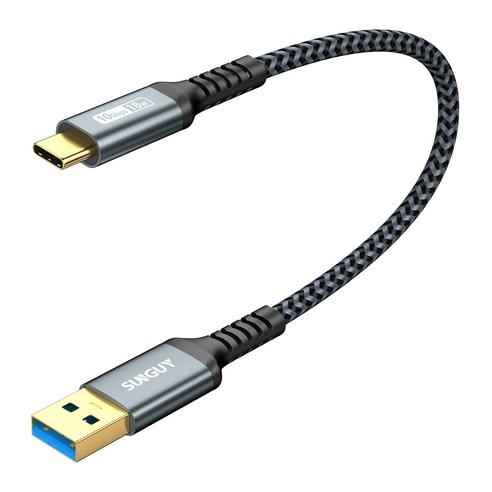 SUNGUY USB C타입 고속 충전 케이블 데이터 전송 10Gbps 18W, 1개, 그레이, 0.3m