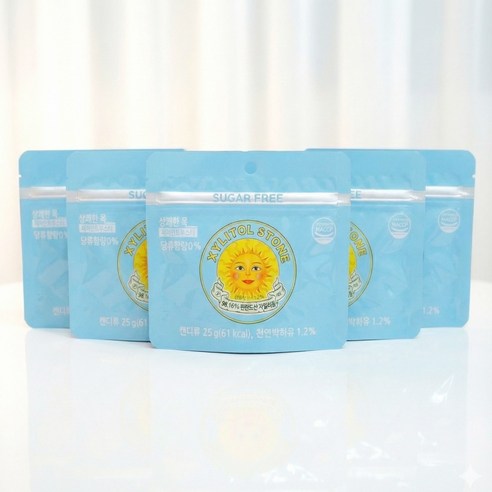 상쾌한 목 페퍼민트 부스터 자일리톨 스톤, 25g, 5개, 1개입