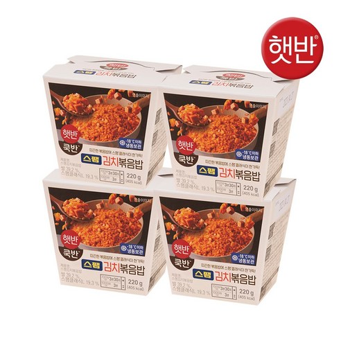 CJ프레시웨이 햇반쿡반 스팸 김치볶음밥 220g, 220g, 4개