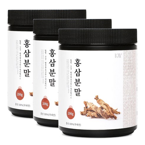 케이웰니스 국산 홍삼가루, 3개, 200g