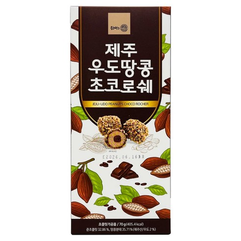 제주 우도땅콩 초코 로쉐 10p 초콜릿 여행 선물 특산품 간식