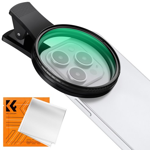 K&F CONCEPT 범용 나사식 클립형 스마트폰 카메라 렌즈 필터 키트 67mm, 1개, CPL