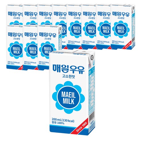 매일유업 멸균우유 고소한맛, 12개, 200ml