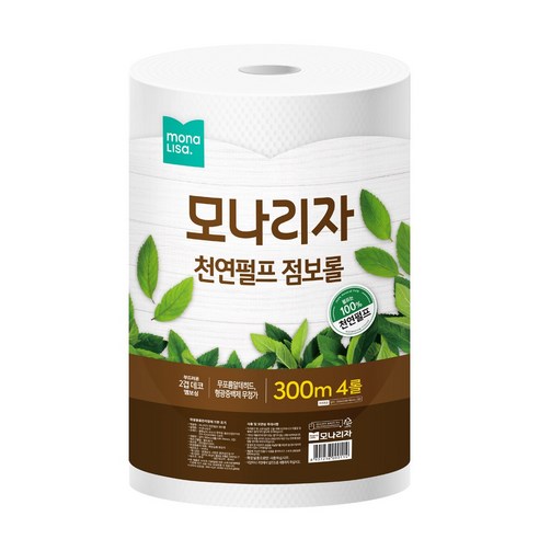 모나리자 천연펄프 점보롤 화장지, 16롤, 1박스, 300m