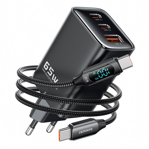 Toocki GaN PPS PD 65W 2C1A 3포트 초고속 멀티충전기