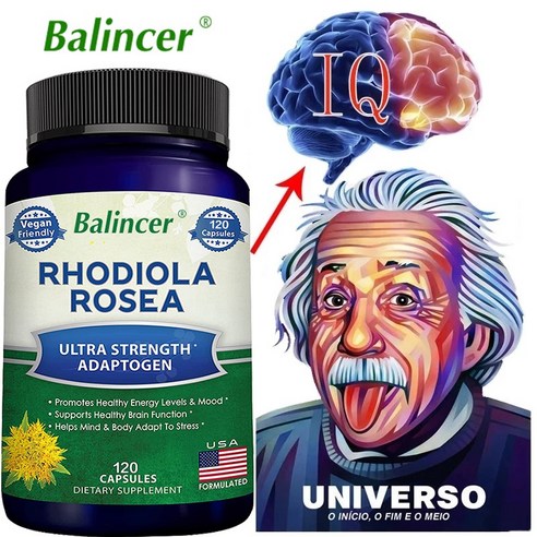 Rhodiola Rosea 보충제 1000 mg - 채식 캡슐 - 최대 강도 Rhodiola rosea 뿌리 추출물은 원시 에너지, 뇌 기능 및 스트레스 완화를 향상시킵니다.