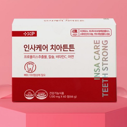 뼈와 이가 탄탄 튼튼한 치아 치아건강 프로폴리스 추출물 코랄칼슘 함유 인사케어 치아튼튼 정품, 1개, 60정
