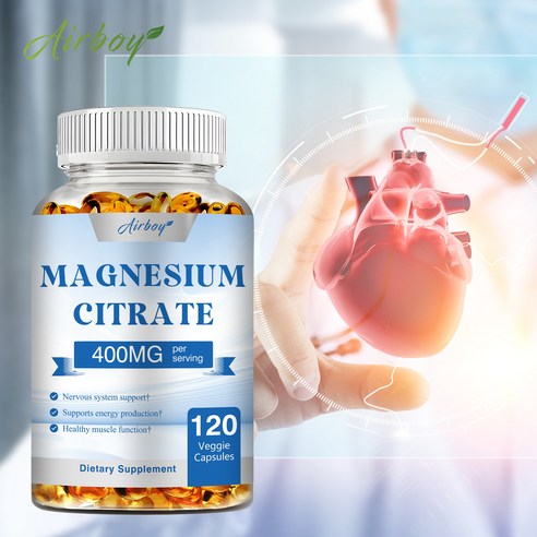 구연산마그네슘 400mg - 뼈, 근육 및 소화 건강에 도움, 최고 함량