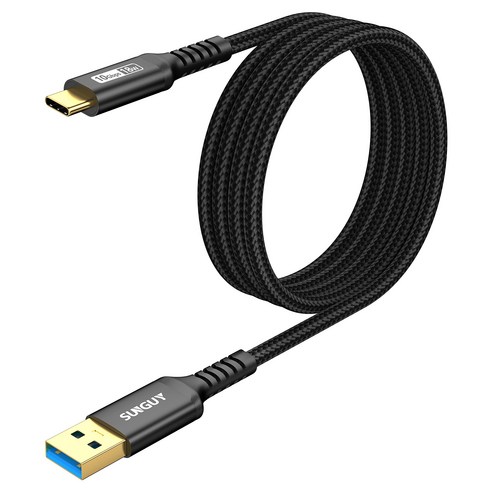 SUNGUY USB C타입 고속 충전 케이블 데이터 전송 10Gbps 18W, 1개, 블랙, 1.5m