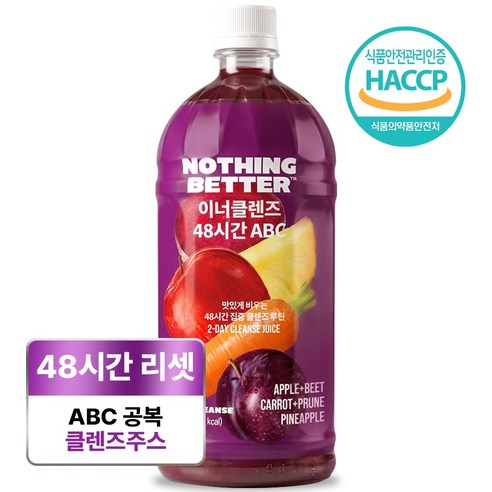 낫띵베럴 이너클렌즈 48시간 공복 클렌즈 디톡스 ABC주스, 1개, 1L