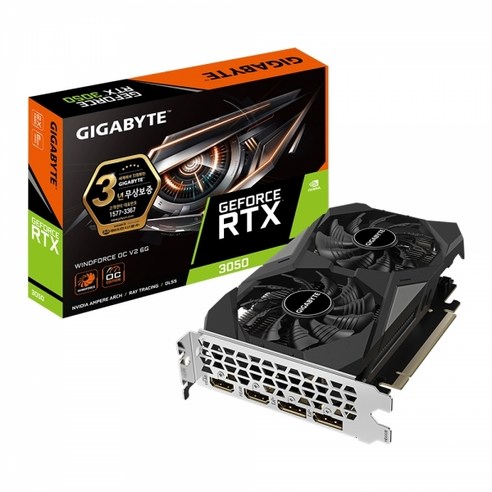 GIGABYTE GIGABYTE 지포스 RTX 3050 WINDFORCE OC V2 D6 6GB 제이씨현, 단일상품