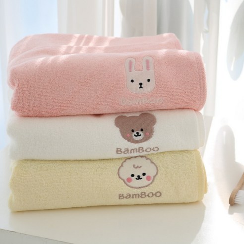 데일리맘 밤부 부드러운 아기목욕타올, 1개, 옐로우