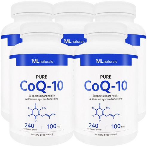 [미국번개배송] 착한명품 마이라이프 내추럴스 퓨어 코큐텐 100mg 240 야채캡슐 5병, 5개, 240정