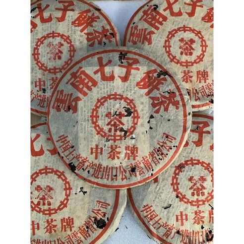 운남 전통 보이차 1990년대 중차 7542 홍인 생차 357g 진장품, 1개