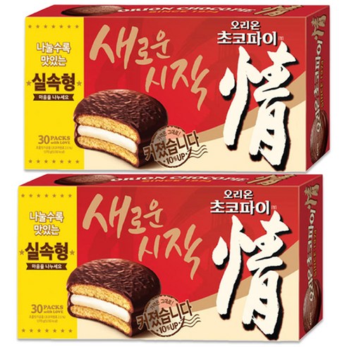 [한입과자] 오리온 초코파이 실속형 대용량팩 30pcs 2개, 2.34kg, 1세트