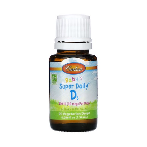 칼슨 아기용 슈퍼 데일리 D3 10mcg(400IU) 0.086fl oz, 1개, 2.54ml