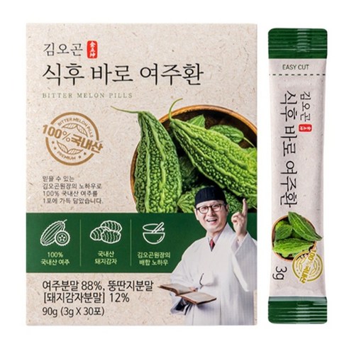 [120포에 체험분 10포 더 ] 로얄 김오곤 식후 바로 여주환 국내산 여주와 국산 돼지감자