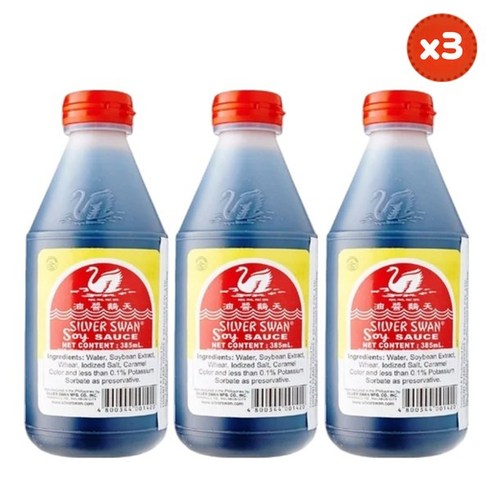 Silver Swan Soy Sauce 실버스완 간장, 3개, 385ml