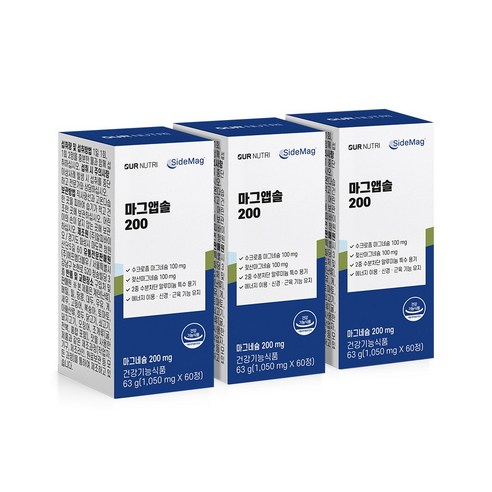 아워뉴트리 마그앱솔 3개월 3박스 180정 수크로좀 수크로조미알 젖산 마그네슘, 3박스, 30회분