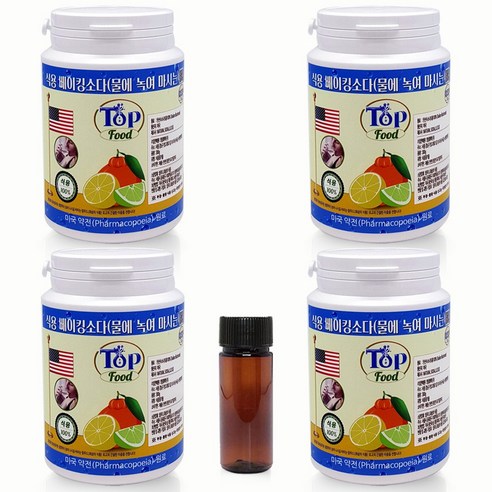 탑푸드(최상의식품) 식용 베이킹소다 300g 미국약전 원료 (USP) 특허청 상표 등록, 300g, 4개