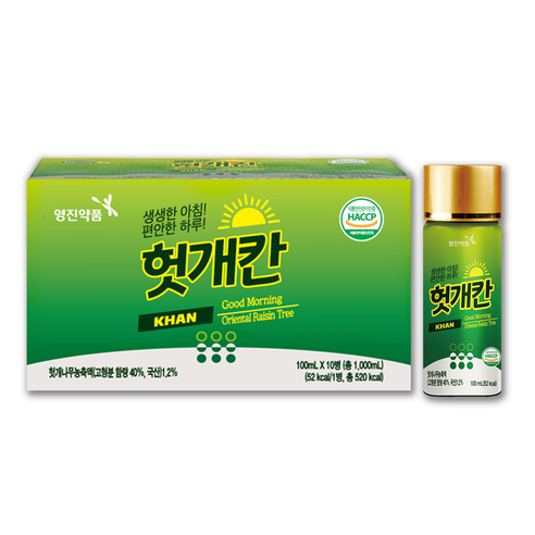 영진약품 헛개칸 회식 전후 컨디션 회복 상쾌한 아침 음료, 100개, 100ml