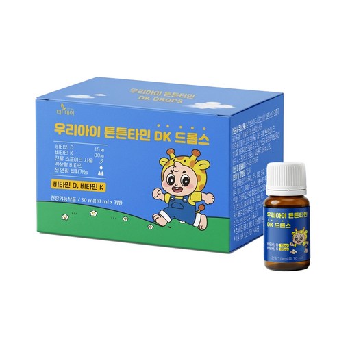 [더데이] 아기비타민D 비타민K 베이비 신생아 키즈 액상 드롭 튼튼타민DK, 3개, 10ml