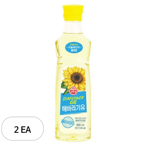 오뚜기 해바라기유, 900ml, 2개