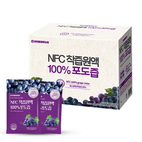 참앤들황토농원 NFC 착즙원액 포도즙,, 100ml, 50개