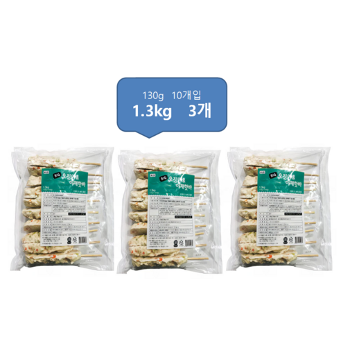 빅 오징어&야채핫바 1.3kg(10개입) 휴게소 어묵꼬치