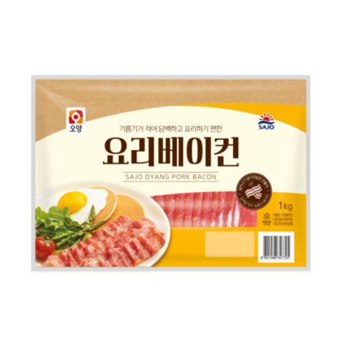 요리 베이컨 1kg (드라이) (16개마다 배송비 부과) 사조 오양 샌드위치 브런치