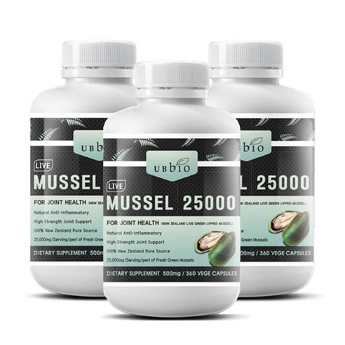 유비바이오 초록입홍합 25000mg 라이브 360캡슐 3EA