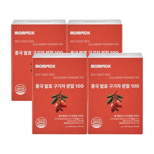맘픽 홍국 발효 국내산 청양 구기자 분말 국산 스틱, 60g, 4박스