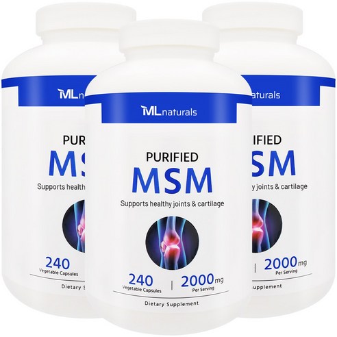 [미국번개배송] 착한명품 마이라이프 내추럴스 식이유황 MSM 2000mg 240정 3병