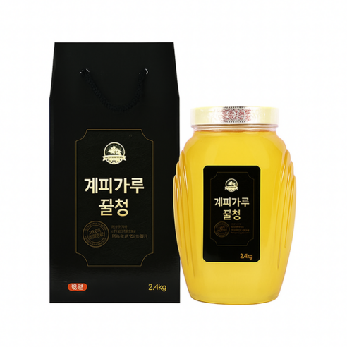 천년의미소 [프리미엄] 폐 건강 레시피 꿀 청정 지리산 100% 벌꿀 도라지 계피가루 홍해삼 꿀청 마누카 꿀, 2.4ml
