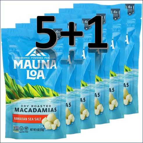 [5+1] 마우나로아 마카다미아 하와이 괌 시솔트 113g / 해외직구 호주정품, 6개