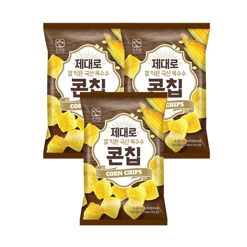 우리밀 제대로 잘 익은 국산 옥수수 콘칩, 60g, 3개