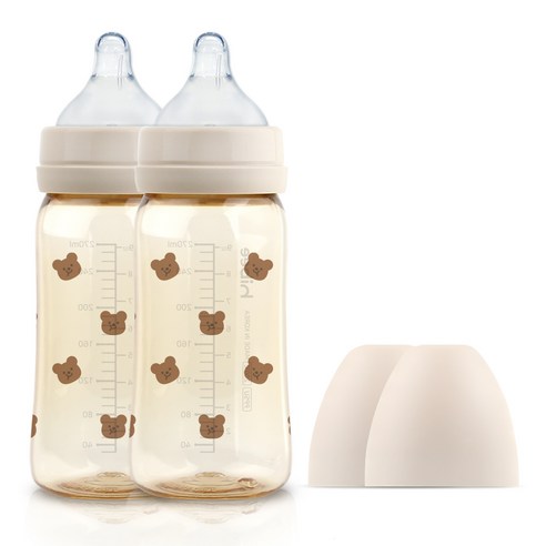 하이비 PPSU 에잇벤트 배앓이방지 볼빵곰 젖병 270ml 트윈팩, 볼빵곰 샌드, 1세트, 270ml