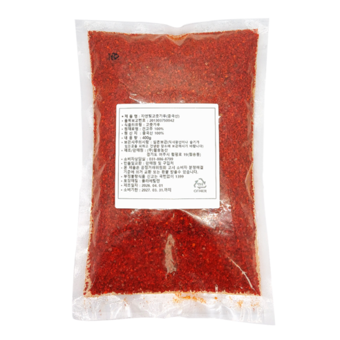 국내세척가공 수입고춧가루 김치용 다용도입자, 5개, 500g