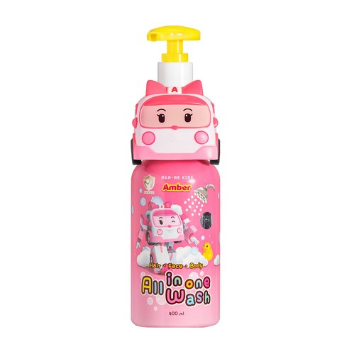 로보카폴리 아가애키즈 앰버 올인원워시 핑크, 1개, 400ml