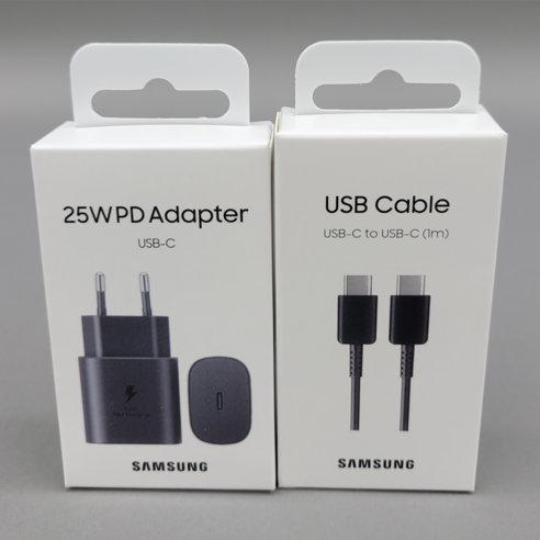 삼성 정품 갤럭시 S24 25W 초고속충전기 C타입 [ 케이블 포함 ] 블랙 검정