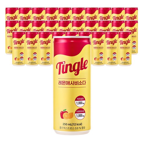 Tingle 레몬애사비소다, 250ml, 30개