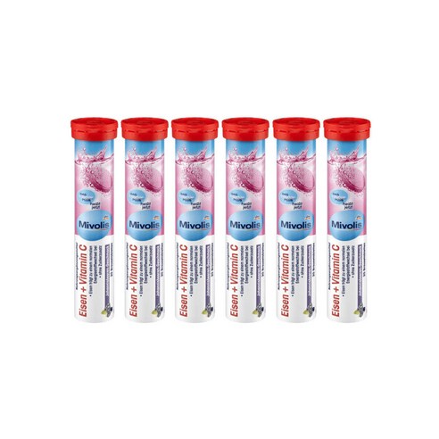 "당일출고" 미볼리스 철+비타민C 발포비타민 20정 6개 Mivolis Eisen Vitamin C Brausetabletten 6set, 6개, 20정