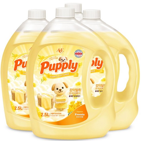 실내건조 고농축 프리지아 대용량 섬유유연제, 4개, 2.5L